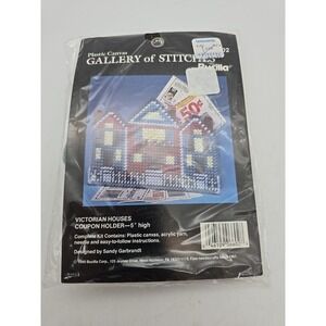 1990 Bucilla Gallery of Stitches Plastic Canvas Christmas Ornament Kit Victorian